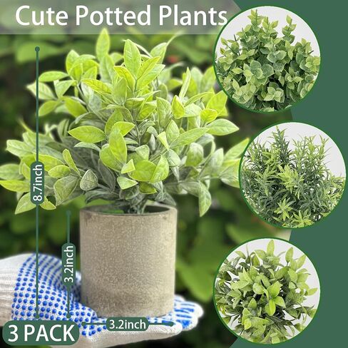 2 Pack Fake Plants 7" Small Potted Plants Artificial Plants Indoor Mini Greenery Plants for Indoor Decor Home Shelf Office Decor, Compact Black Round Pot in Saudi Arabia