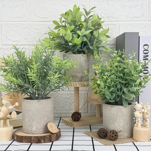 2 Pack Fake Plants 7" Small Potted Plants Artificial Plants Indoor Mini Greenery Plants for Indoor Decor Home Shelf Office Decor, Compact Black Round Pot in Saudi Arabia
