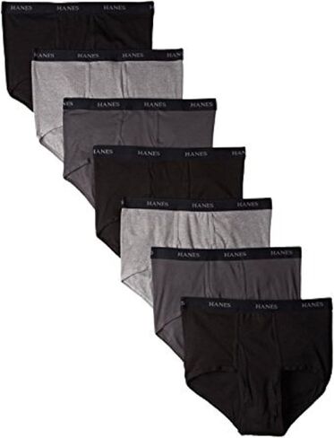 ملابس داخلية Hanes Ultimate للرجال بدون علامات مع حزام خصر ComfortFlex - عبوات وألوان متعددة، 7 عبوات - أسود/رمادي، مقاس متوسط in Saudi Arabia