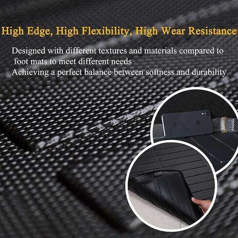 Jenofa-Car Floor Mats & Cargo Liner for VW Tiguan 2018-2024 5 مقاعد لجميع الأحوال الجوية الحصير مجموعة كاملة مخصصة عالية الحافة مقاومة للماء بطانات أرضية متينة لملحقات Volkswagen Tiguan باللون الأسود in Saudi Arabia