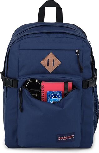 JanSport Main Campus Backpack - Travel or Work backpack w 15-Inch Laptop Sleeve and Dual Water Bottle Pockets, Black in Saudi Arabia
