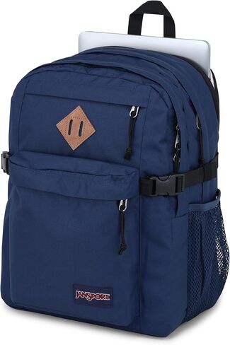 JanSport Main Campus Backpack - Travel or Work backpack w 15-Inch Laptop Sleeve and Dual Water Bottle Pockets, Black in Saudi Arabia