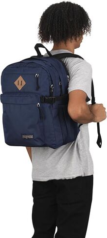JanSport Main Campus Backpack - Travel or Work backpack w 15-Inch Laptop Sleeve and Dual Water Bottle Pockets, Black in Saudi Arabia