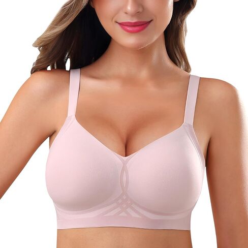 Womens Wireless Bra Push Up Bra for Women Seamless No Underwire Bras Regular & Plus Size Black in Kuwait