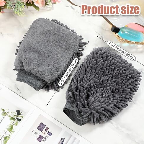 1 زوج الكلب القفازات الحمام الجاف تشنيل microfiber غسل الشعر قفازات تنظيف PAW القفازات اللوازم حمام الكلاب للقطط الأرانب والخيول المناسبة للفراء الطويلة/قصيرة/البودل (بني) in Kuwait