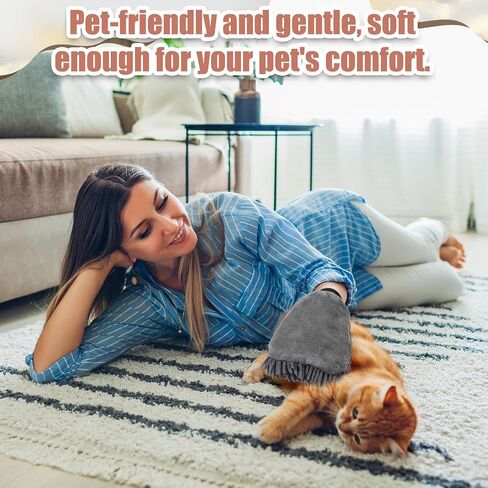 1 زوج الكلب القفازات الحمام الجاف تشنيل microfiber غسل الشعر قفازات تنظيف PAW القفازات اللوازم حمام الكلاب للقطط الأرانب والخيول المناسبة للفراء الطويلة/قصيرة/البودل (بني) in Kuwait