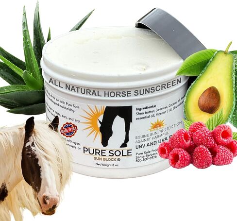 Natural Sunscreen For Horses With Aloe Vera And Zinc Oxide - Pure Sole Sun Block Cream - Sun Protection For Horses’ Noses and Sensitive Skin - 2 ounce Push Up Stick in Kuwait
