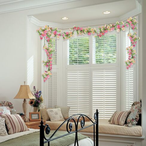 2 Pack Silk Flower Garland Artificial Daisy Garland Fake Hanging Vines with Daisy Flowers for Wall Home Party Wedding Indoor Outdoor Spring Decor White in Saudi Arabia