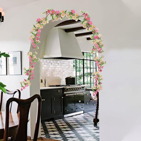 2 Pack Silk Flower Garland Artificial Daisy Garland Fake Hanging Vines with Daisy Flowers for Wall Home Party Wedding Indoor Outdoor Spring Decor White in Saudi Arabia
