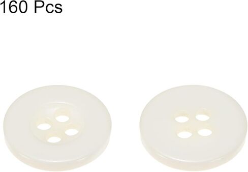 HARFINGTON 160pcs 24L Sewing Buttons 5/8"(15mm) Resin Round Flat 4-Hole Craft Replacement Buttons for Coats Sewing Clothing and DIY, Grey in Saudi Arabia