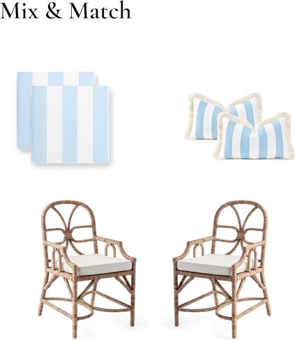 غطاء مقعد في الهواء الطلق في Hofdeco Premium Coastal Patio Coushion في الهواء الطلق فقط من 2 ، 20 "x20" x4 " in Kuwait