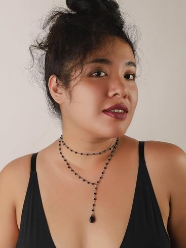 Sacina Gothic Layered Red Choker, Dainty Y Necklace, Teardrop Necklace, Bead Necklace, Gothic Necklace, Goth Necklace, Christmas Jewelry Gift for Women in Saudi Arabia