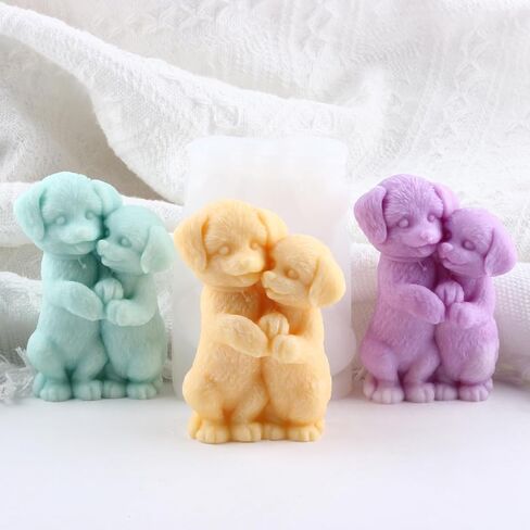 3D Teddy Dog Mold Dog Candle Molds Animal Mold Dog Resin Casting Mold for Candle Making Resin Aromatherapy Gypsum Wax Soap Clay Craft in Kuwait