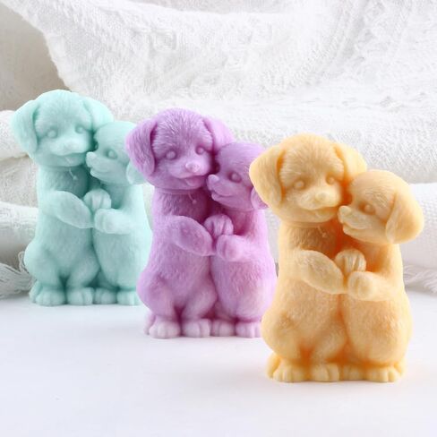 3D Teddy Dog Mold Dog Candle Molds Animal Mold Dog Resin Casting Mold for Candle Making Resin Aromatherapy Gypsum Wax Soap Clay Craft in Kuwait