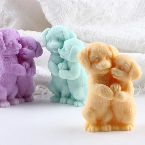 3D Teddy Dog Mold Dog Candle Molds Animal Mold Dog Resin Casting Mold for Candle Making Resin Aromatherapy Gypsum Wax Soap Clay Craft in Kuwait