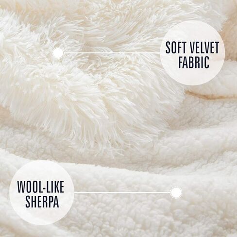 LOCHAS Luxury Fluffy Dog Blanket, Extra Soft and Warm Sherpa Fleece Pet Blankets for Dogs Cats, Plush Furry Faux Fur Puppy Throw Cover, 20''x30'' Cream White in Kuwait