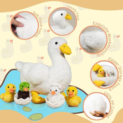 5 in 1 Capybara Plush, 14.2 Inches Capybara Stuffed Animal with Babies Inside Mommy Capybara Plush Pillow with 4 Baby Capybara Plushies Toys in Zippered Pouch for Kids Boys Girls Gifts Party Favors in Kuwait