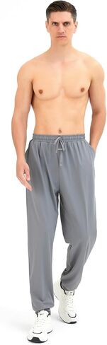 Mens Sweatpants, Elastic Waist Joggers for Men, Gym Athletic Pants with Pockets for Workout Running Jogging (US, Alpha, Medium, Regular, Regular, Black) in Saudi Arabia