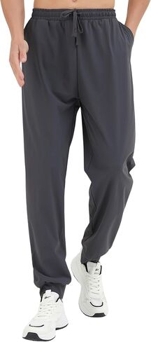 Mens Sweatpants, Elastic Waist Joggers for Men, Gym Athletic Pants with Pockets for Workout Running Jogging (US, Alpha, Medium, Regular, Regular, Black) in Saudi Arabia
