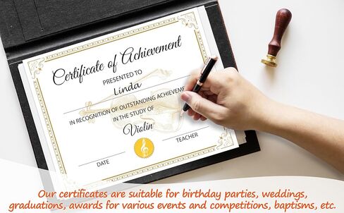 Music Certificate of Achievement, 25 Pcs Piano Awards Certificates, Piano Recognition of Achievement Certificates Gifts for Piano Students, Music School Classroom Decorations Supplies -08 in Kuwait