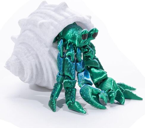 3D Printed Toys, 3D Printing Hermit Crab, Articulated Crab Finger Toys,Stress Relieving Toys, Home Office Decor Desk Toys Pet (Chameleon Red) in Kuwait