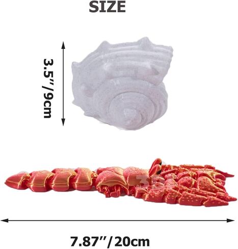 3D Printed Toys, 3D Printing Hermit Crab, Articulated Crab Finger Toys,Stress Relieving Toys, Home Office Decor Desk Toys Pet (Chameleon Red) in Kuwait