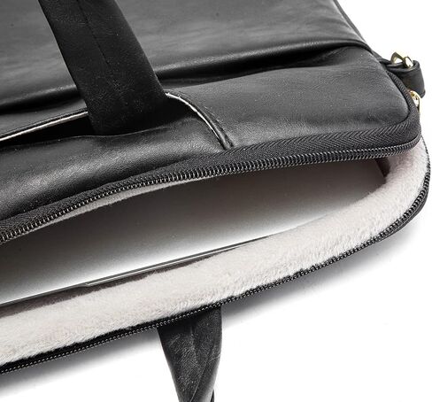 Kinmac 360° Protective Waterproof PU Leather Laptop Shoulder Messenger Sleeve Briefcase case Bag (13 inch-14 inch, Coffee PU) in Kuwait