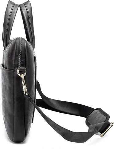 Kinmac 360° Protective Waterproof PU Leather Laptop Shoulder Messenger Sleeve Briefcase case Bag (13 inch-14 inch, Coffee PU) in Kuwait