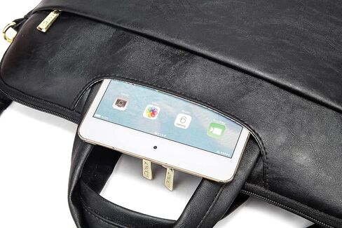 Kinmac 360° Protective Waterproof PU Leather Laptop Shoulder Messenger Sleeve Briefcase case Bag (13 inch-14 inch, Coffee PU) in Kuwait