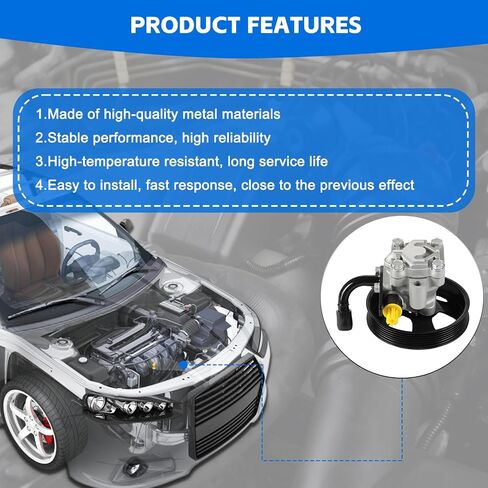 20-8704 208704 Power Steering Pump Fits for 2002-2007 Silverado 1500,for 2002-2003 Tahoe,for Sierra 1500,for Yukon 2002-2003,for Escalade 2003 Replace OE 20-8704, 20756710, 26041315 in Saudi Arabia