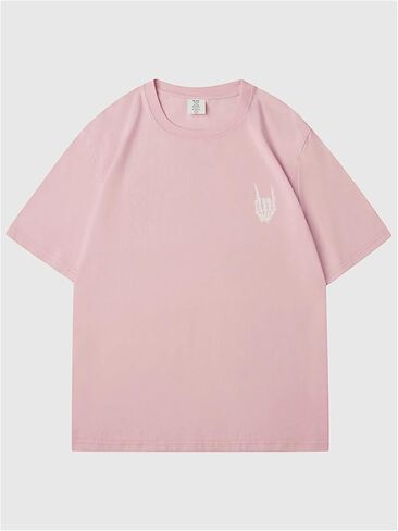 Verdusa Men's Vintage Retro Skull Graphic Oversized T Shirt Round Neck Short Sleeve Rock Tee Tops in Saudi Arabia