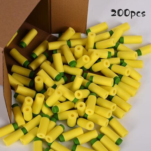 Half Length Darts Refill Pack, 200pcs Short Soft Darts Bullet Compatible with Dart Zone, Nerf, Worker, Zhenweiqi, 14+ in Kuwait