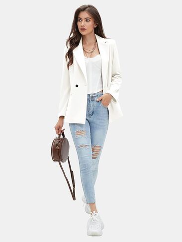 EXLURA Women's Casual Long Blazers Business Long Sleeve Loose Fit Work Office Suit Jackets Blazer Fall Fashion 2024 in Saudi Arabia