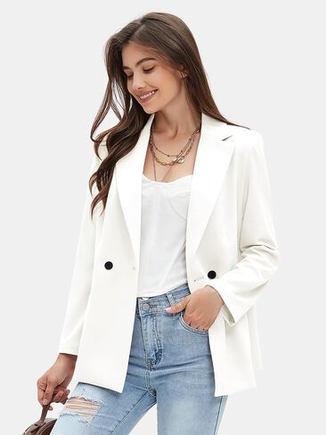 EXLURA Women's Casual Long Blazers Business Long Sleeve Loose Fit Work Office Suit Jackets Blazer Fall Fashion 2024 in Saudi Arabia