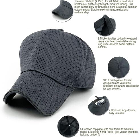 Mens Full Mesh Summer Breathable Running Baseball Hat Quick Dry Womens Moisture Wicking Outdoor Sports Cap in Saudi Arabia