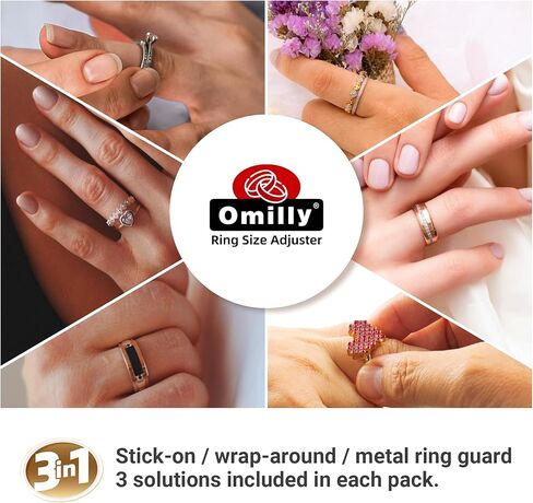 حارس حلقة معدنية مملوءة Omilly بالحلقات الفضفاضة ، 10 عبوات مع 6 أحجام ، ضابط حجم الحلقة ، عرض الحلقة 1 مم-10 مم ، سهلة الاستخدام ، ملاءمة آمنة للنساء in Kuwait