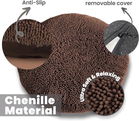 Muddy Mat® Cloud K-9 Bed للكلاب والقطط ، سرير الكلب الناعم والاسترخاء ، مادة تشنيل ، غطاء قابل للإزالة ، قابلة للغسل ومجفف آمن-كبير (40'x40 ') in Kuwait