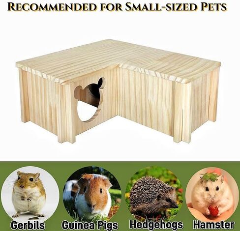 Hamster House Multi Chamber Wooden Hamster Maze Tunnel with Ladder Gerbil Hideout Castle Small Animal House Hut Habitats Cage Accessories for Hamster Rat Gerbils and Other Small Pets in Kuwait
