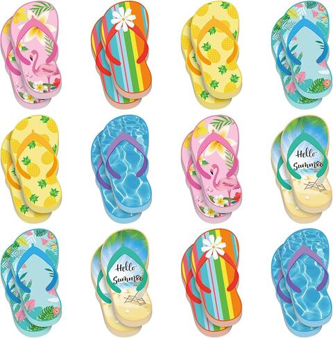 Sabary Flip Flop Sticky Notes Luau Party Favors Hawaiian Note Pads Summer Themed Flip Flop Note Pads Beach Notepad Self Stick Colorful Notepads Adhesive Memo (Slipper, 48 Packs) in Kuwait