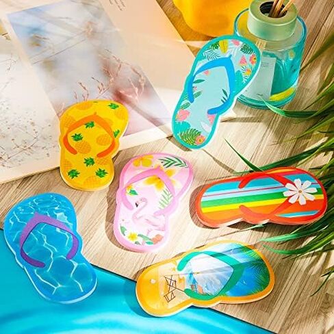 Sabary Flip Flop Sticky Notes Luau Party Favors Hawaiian Note Pads Summer Themed Flip Flop Note Pads Beach Notepad Self Stick Colorful Notepads Adhesive Memo (Slipper, 48 Packs) in Kuwait