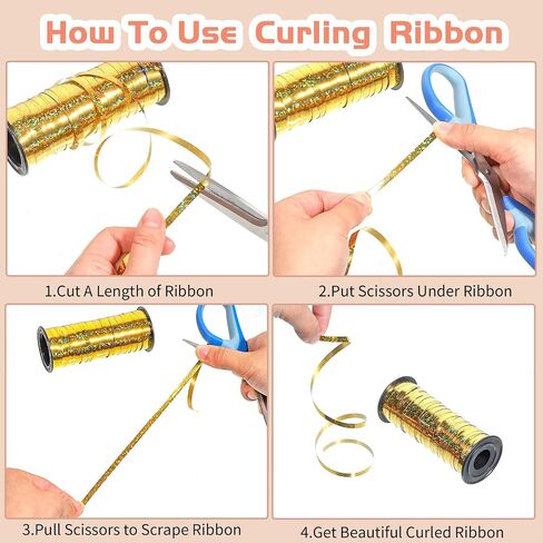 6 Rolls Balloon String Ribbon Set, Easter Curling Ribbon Spring Colors, 1800 Feet of 1/5 Inch Thin Ribbon for Arts Crafts Gift Wrapping Wedding Birthday Party in Kuwait