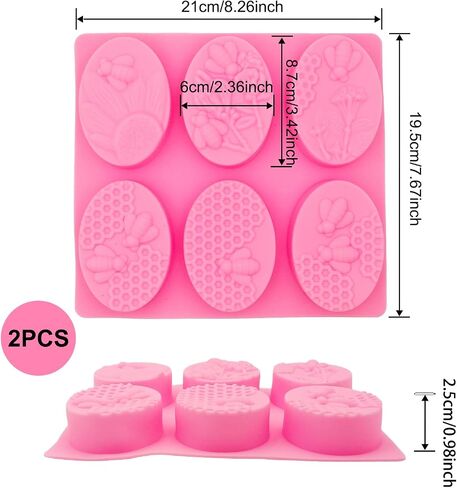 2 PCS Massage Soap قوالب تدليك قوالب السيليكون قوالب كعكة للمنزل مصنوعة يدويًا أشرطة صينية ذوبان الشمع in Kuwait