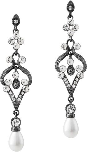 BABEYOND 1920s Flapper Art Deco Gatsby Earrings 20s Flapper Gatsby Accessories Vintage Wedding Dangle Pearl Earrings in Kuwait