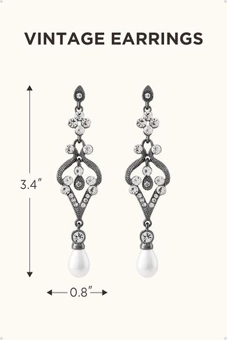 BABEYOND 1920s Flapper Art Deco Gatsby Earrings 20s Flapper Gatsby Accessories Vintage Wedding Dangle Pearl Earrings in Kuwait