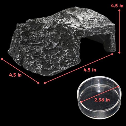 Axolotl Tank Accessories, Aquarium Tortoise Hideout, Axolotl Hides and Fake Water Plants set, Axolotl Cave Aquarium Plastic Tree, Turtle Hideout, Fish Tank Decor, Turtle Tank Accessories (Stone, M) in Kuwait