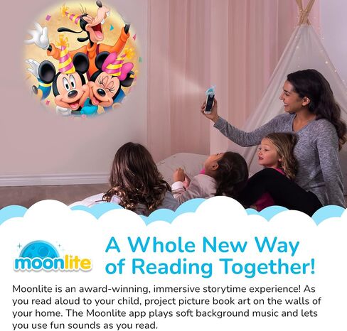 Moonlite Storytime Mickey and Friends مفاجأة لـ Pluto Storybook Reel ، طريقة سحرية للقراءة معًا ، قصة رقمية لجهاز العرض ، المؤثرات الصوتية الممتعة ، هدية تعلم للأطفال الذين تتراوح أعمارهم in Kuwait