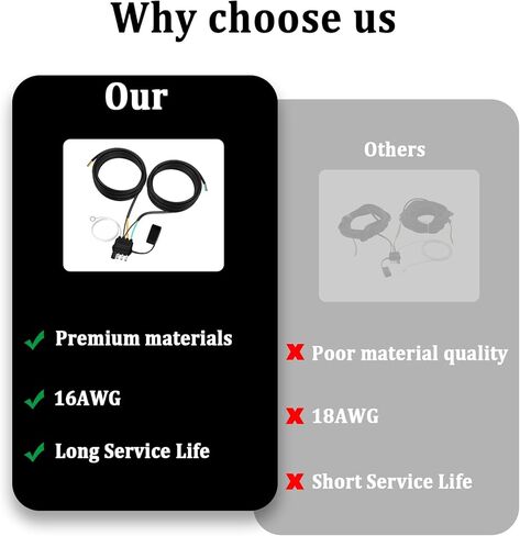 22FT 4 Pin 5 Wire Trailer Wiring Harness,18AWG Trailer Light Kit 4 Way Flat 5 Wire Trailer Plug with Nylon Mesh Tube Protection for Rewiring Trailer Both-Side Taillights O-100 in Kuwait