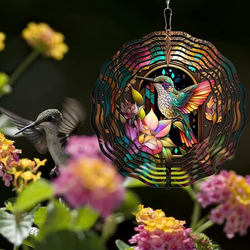 Cardinal Wind Spinner,3D Bird Spinners with Holly for Yard and Garden 3D Steel Wind Spinner Outdoor Wind Spinner 10 inch 3D Xmas Wind Sculptures in Kuwait