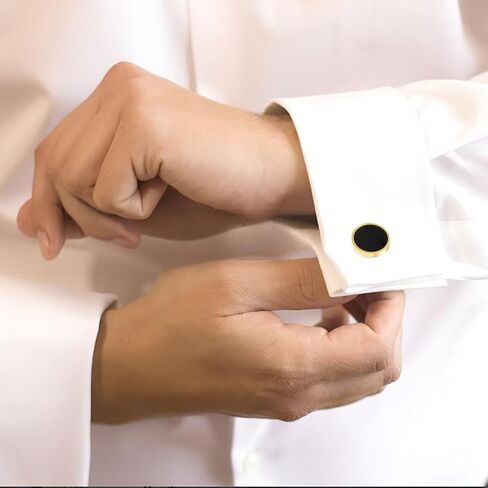 Cufflinks for Men and Tuxedo Shirt Studs Set with Gift Box Stainless Steel Cufflinks in Kuwait