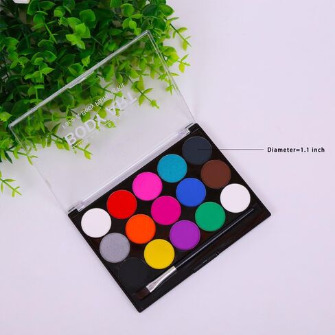 Moomoo Baby Face Painting Kit للأطفال 18 طلاءًا كبيرًا من الوجه المحترف في القاعدة المائية ، 32 مقالًا من الدهانات الجسم مجموعة هالوين مكياج للبشرة آمنة in Kuwait